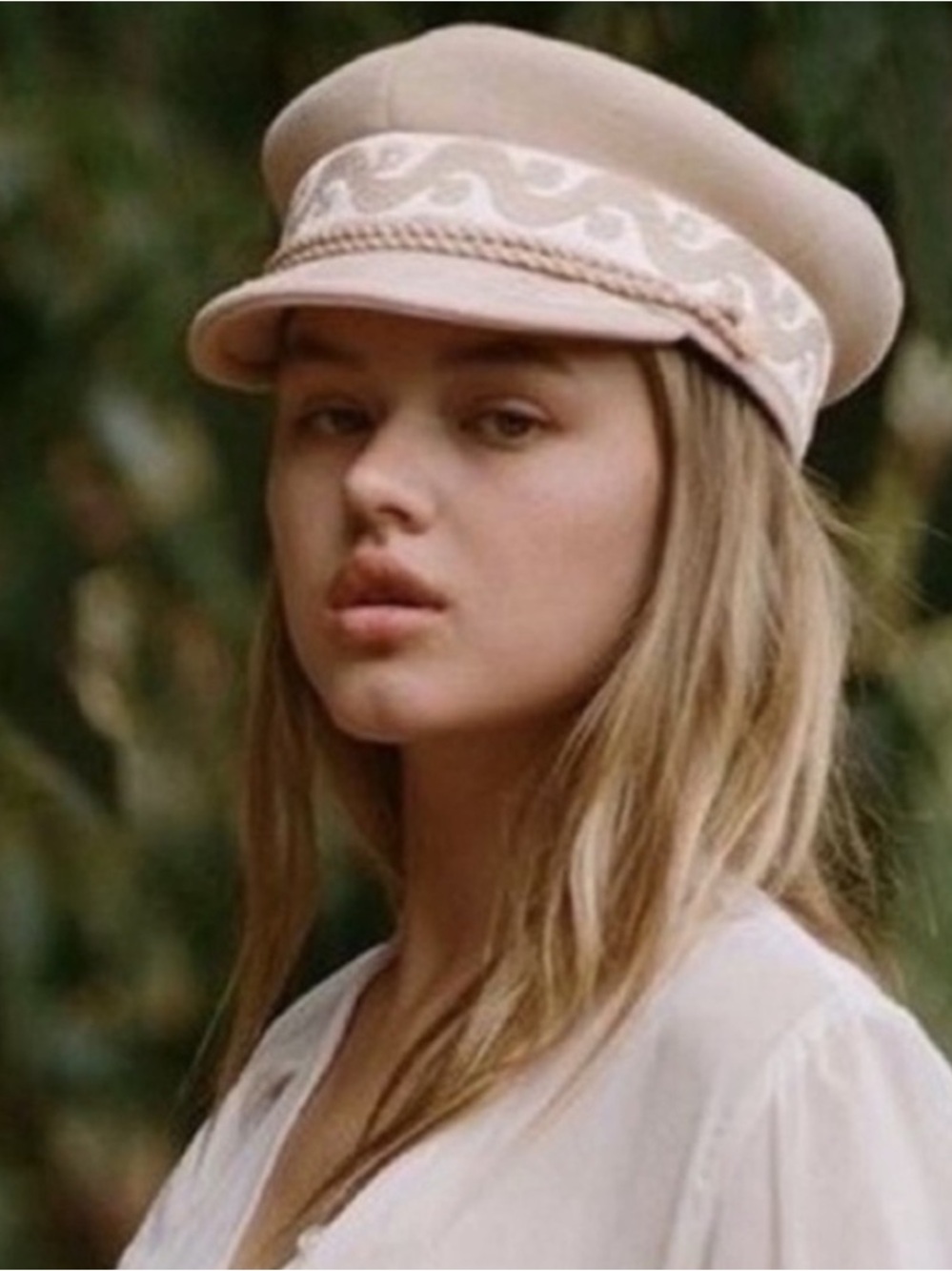 NWT Lack of Color Riviera Cap Cream Gold Sailor Hat Baker Boy Newsboy Medium 57